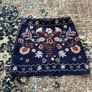 Blue Floral Miniskirt - M